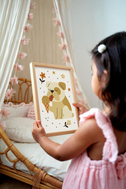 Funny Bulldog Print - Kids Wall Art