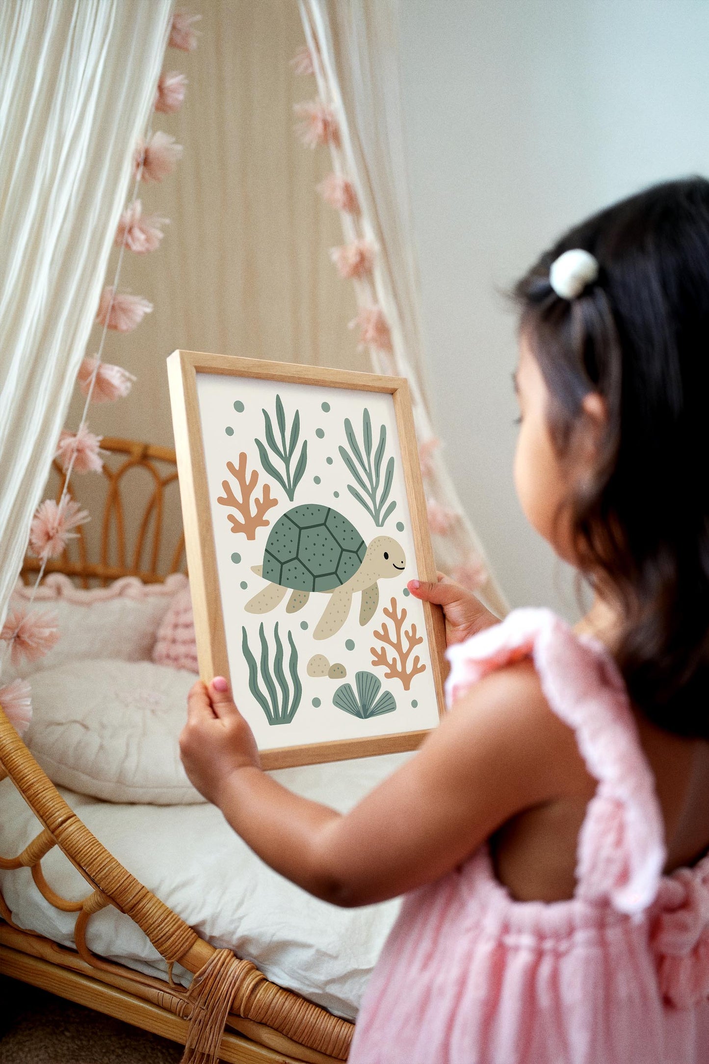 Swimming Turtle Poster – Ocean Kids Wall Art