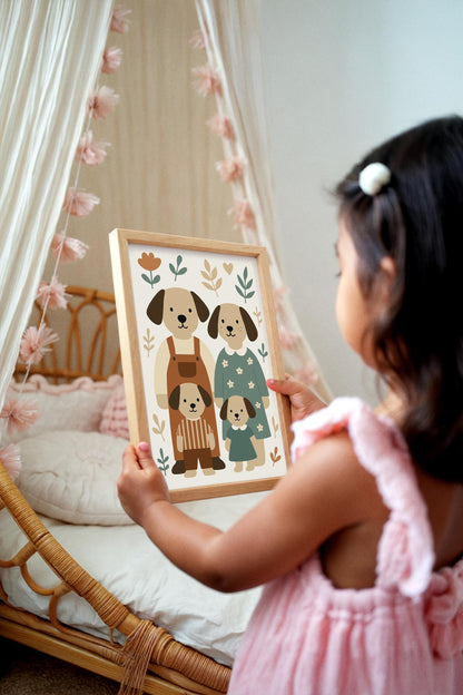 Dog Family Poster – Kids Room Wall Art