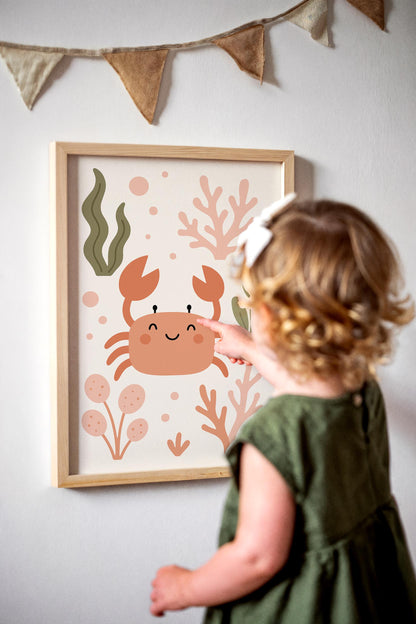Funny Crab Poster – Cute Kids Wall Art