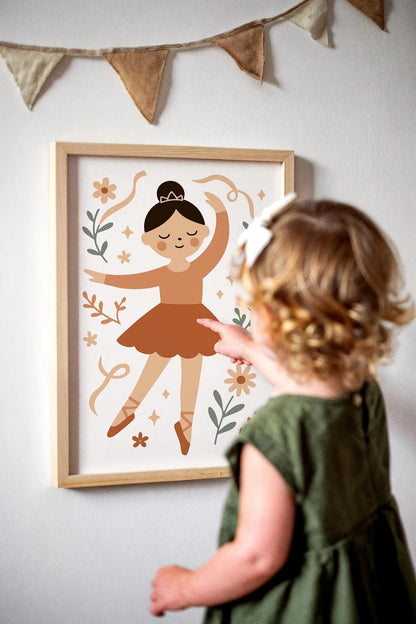 Little Ballerina Wall Art Print – Nursery & Kids Room Decor