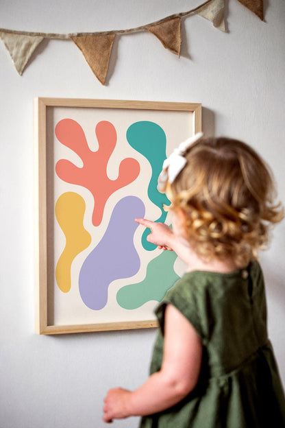 Colorful Abstract Shapes Kids Room Poster