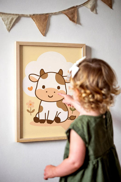 Cute Cow Art Print – Kids’ Room Wall Decor