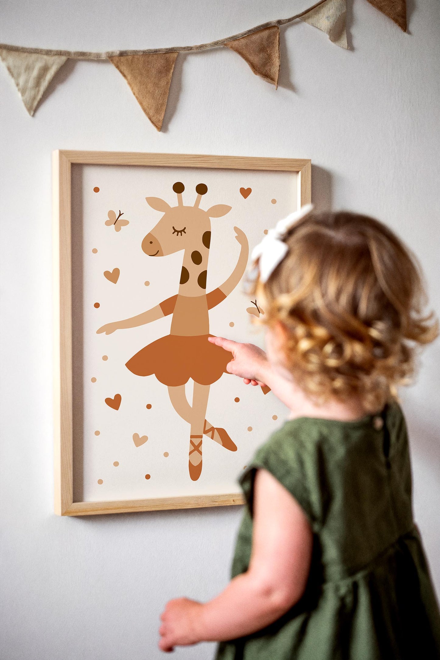 Cute Giraffe Ballerina Print - Kids Wall Ar