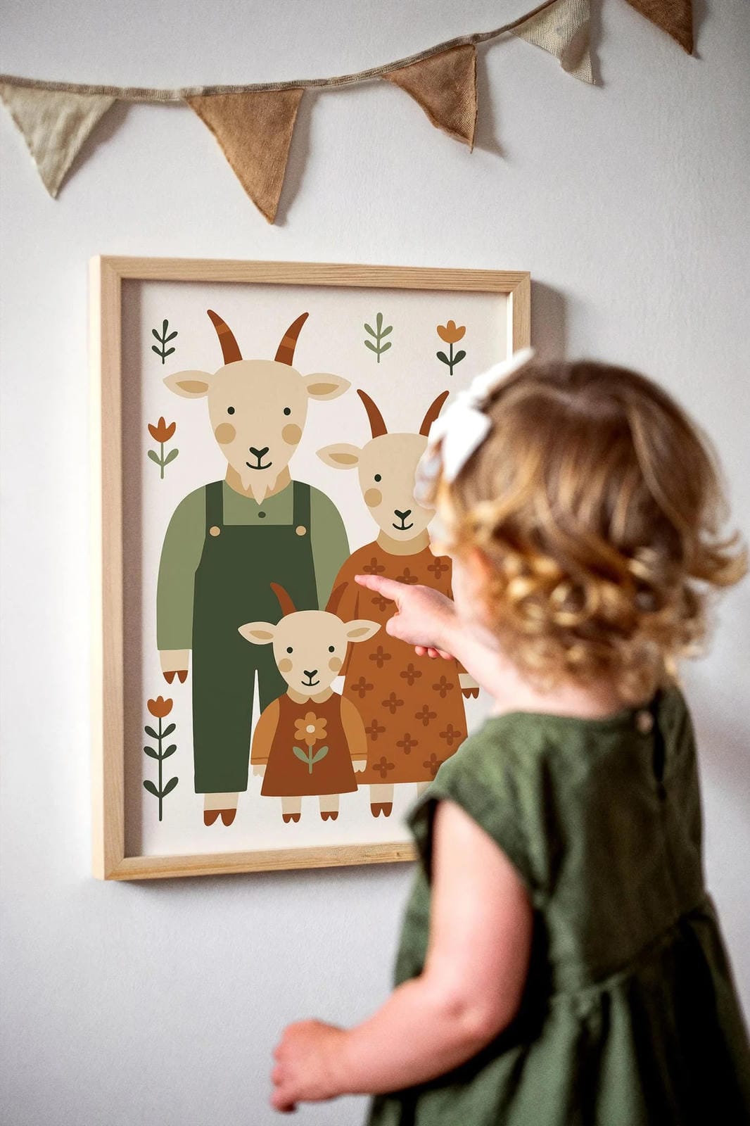 Goat Family Wall Art – Farmhouse Kids Room Decor