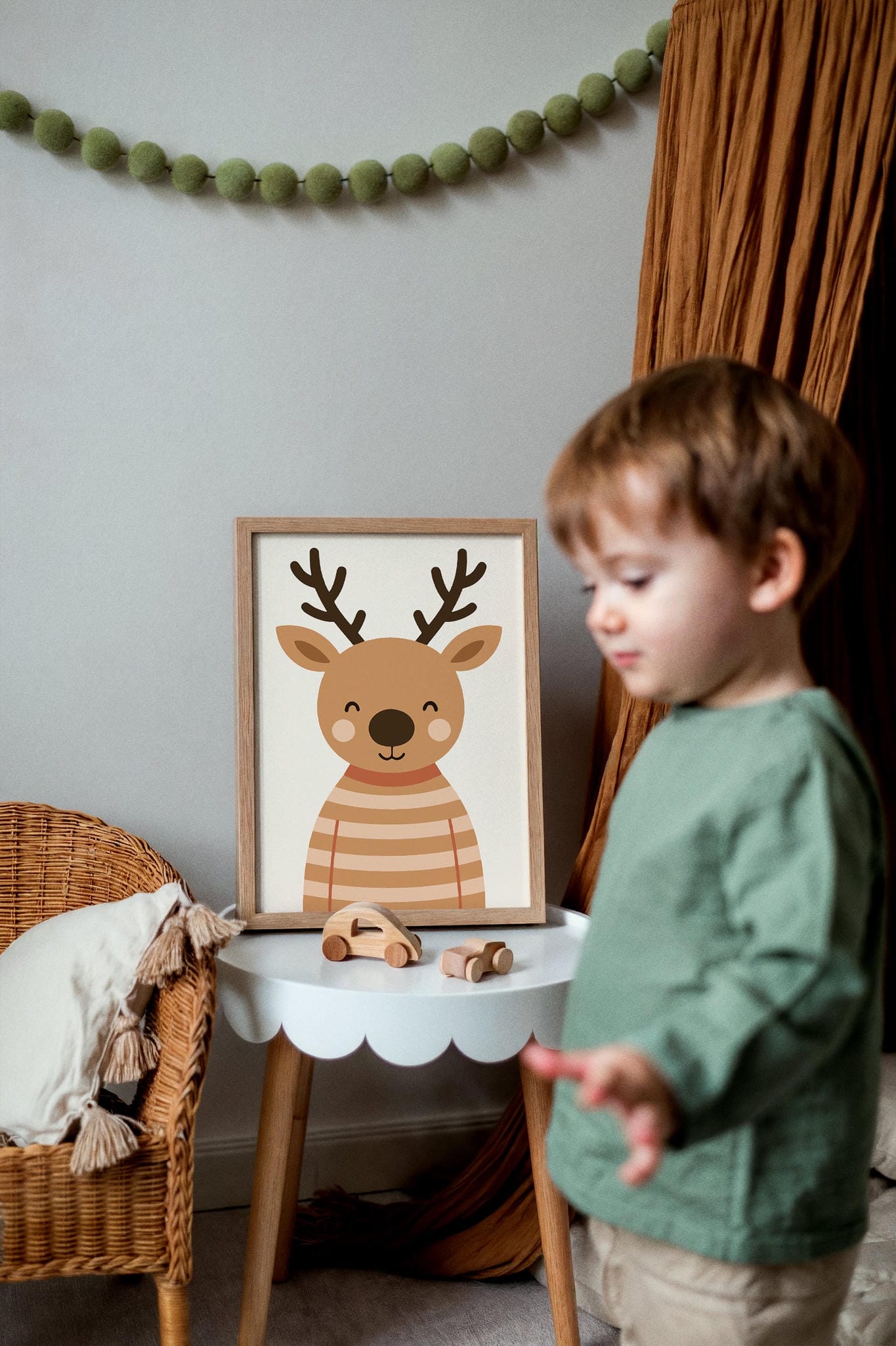 Baby Deer in Sweater Art Print