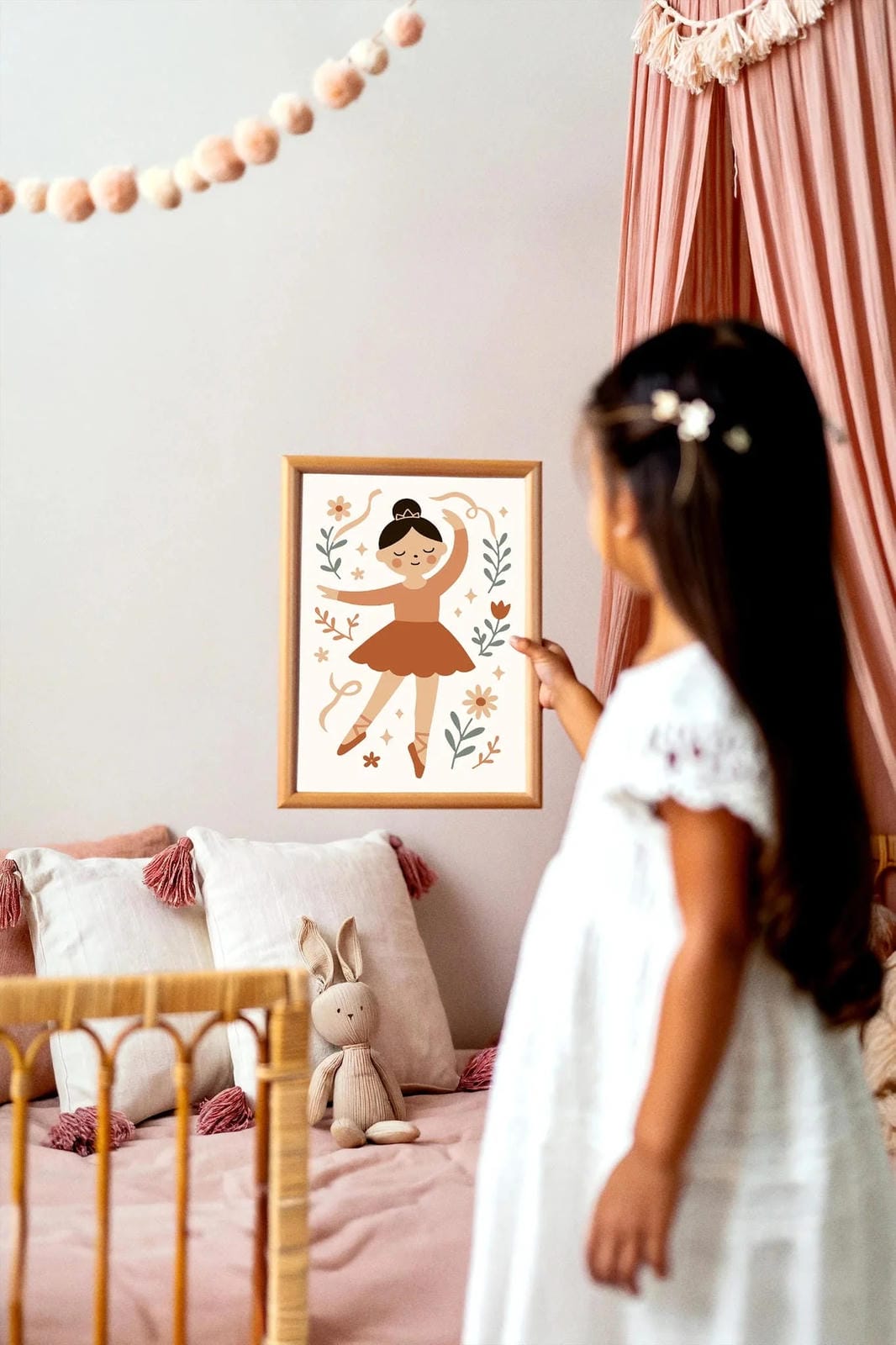 Little Ballerina Wall Art Print – Nursery & Kids Room Decor