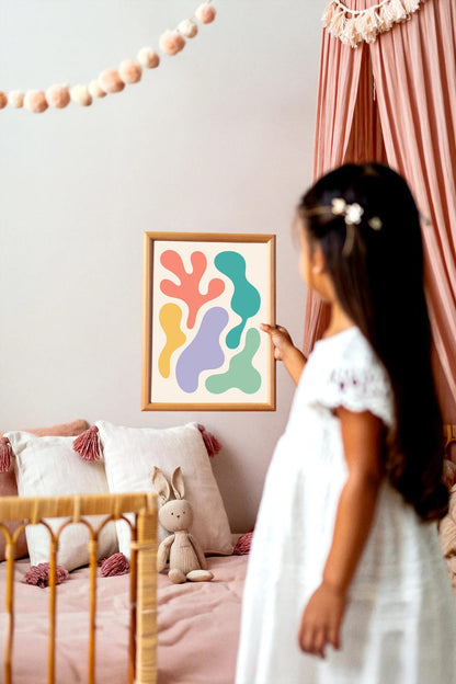 Colorful Abstract Shapes Kids Room Poster