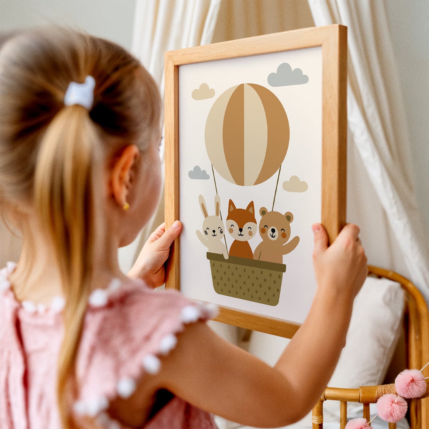 Animals Balloon Poster - Little Adventurer Kids Wall Art