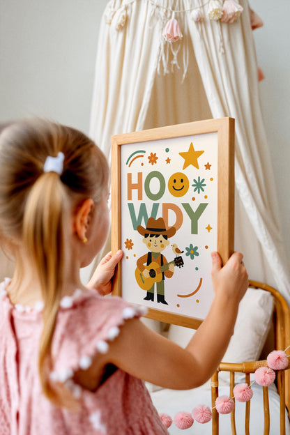 Howdy Cowboy Poster – Western Kids Wall Art
