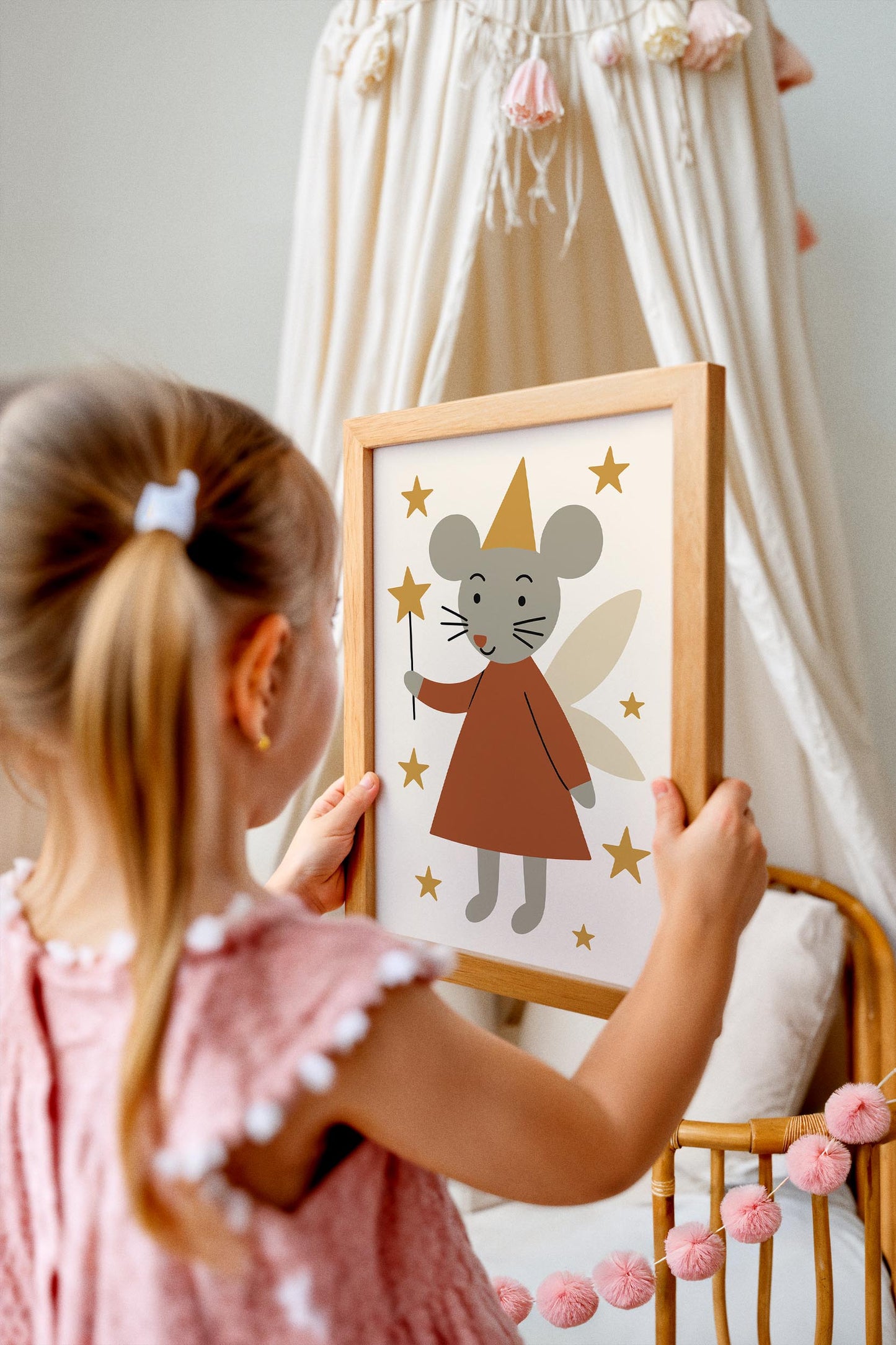 Cute Mouse Fairy Print – Scandinavian Nursery Decor