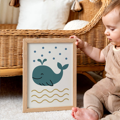 Whale Nursery Poster - Kids Room Decor