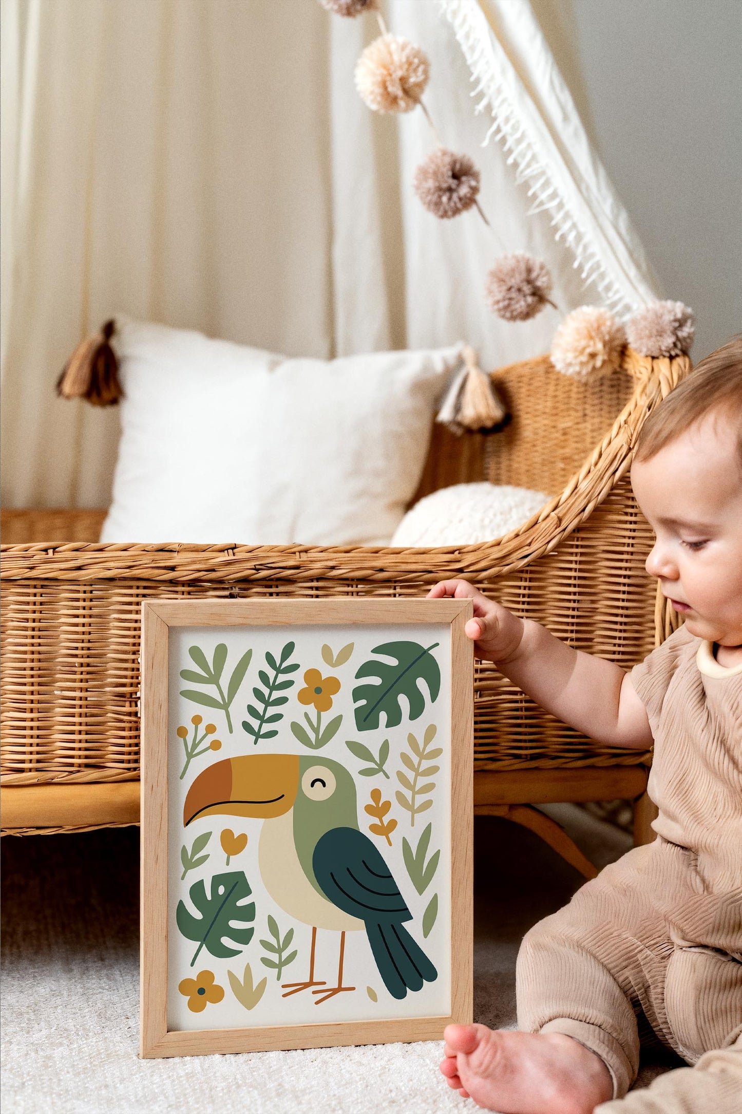 Cute Toucan Print - Jungle Kids Wall Art