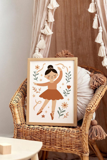 Little Ballerina Wall Art Print – Nursery & Kids Room Decor