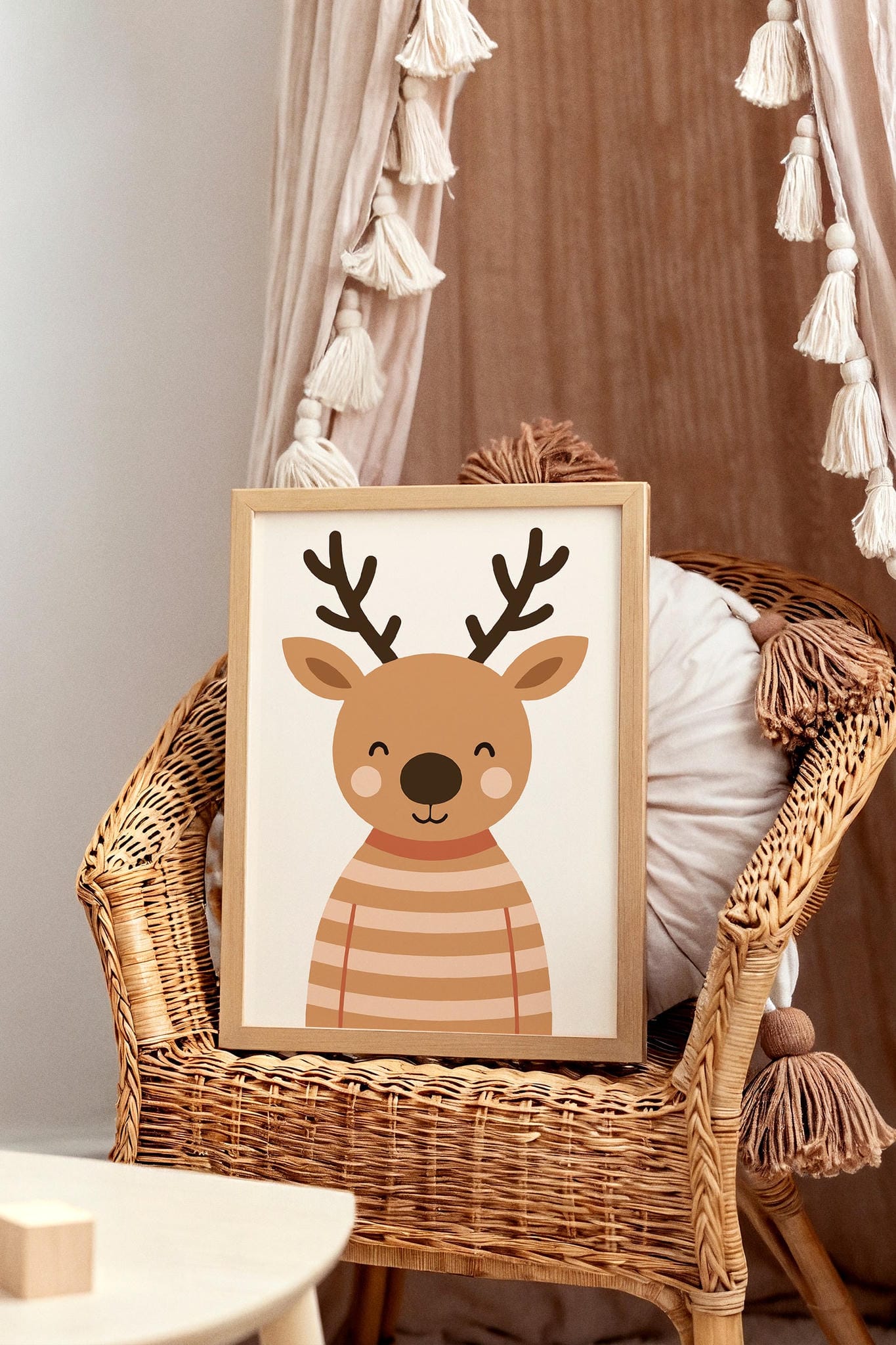 Baby Deer in Sweater Art Print