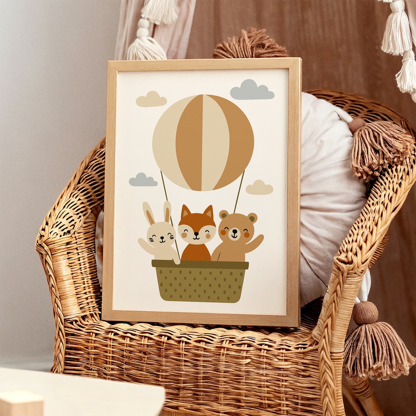 Animals Balloon Poster - Little Adventurer Kids Wall Art