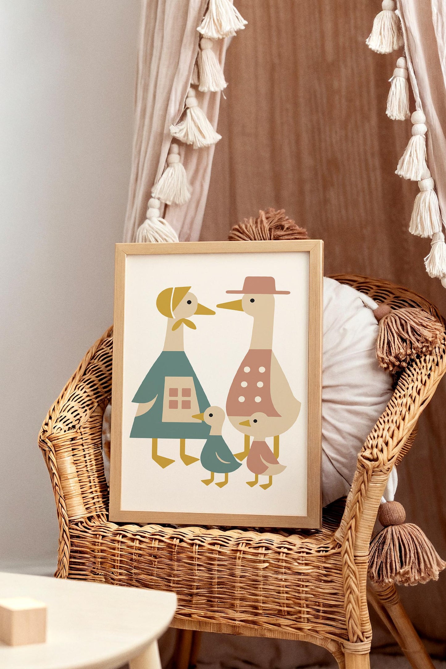 Duck Family Poster - Country Farmhouse Wall Art