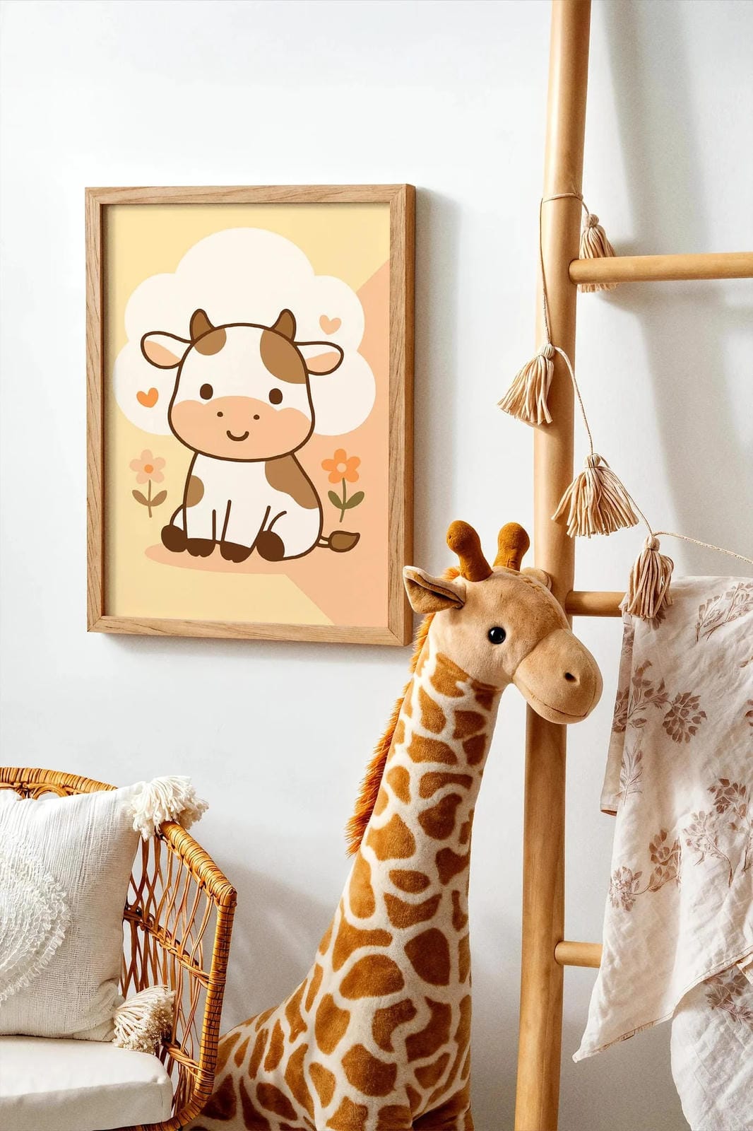 Cute Cow Art Print – Kids’ Room Wall Decor