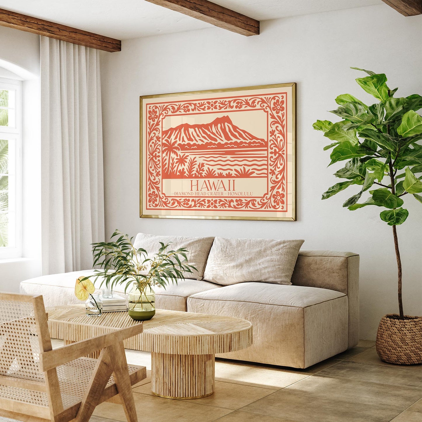 Diamond Head Crater Honolulu Wall Art Print