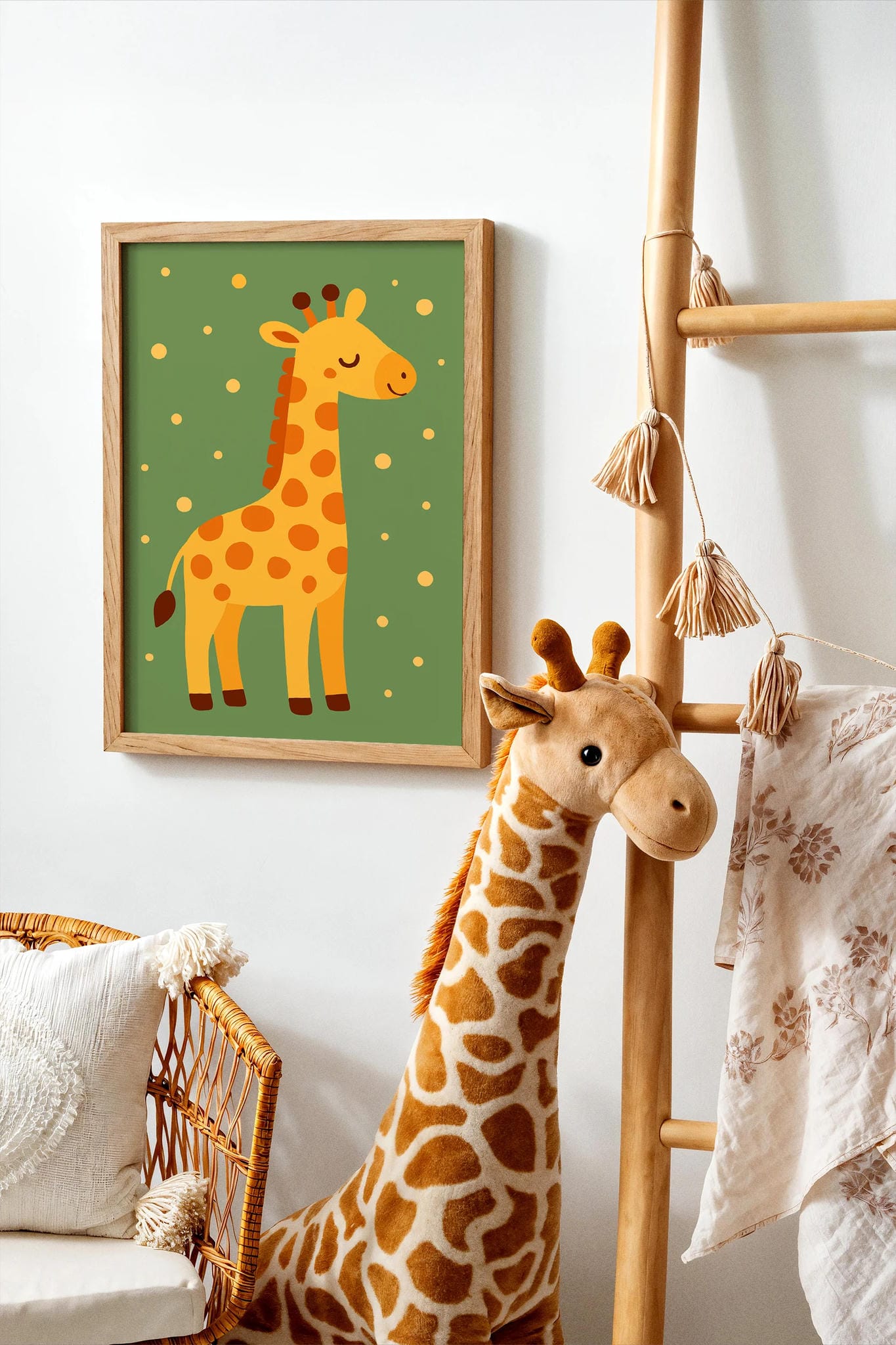 Green & Yellow Safari Giraffe – Jungle Wall Art