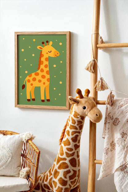 Green & Yellow Safari Giraffe – Jungle Wall Art