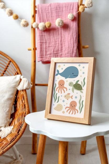 Nautical Animals Poster – Coastal Wall Art