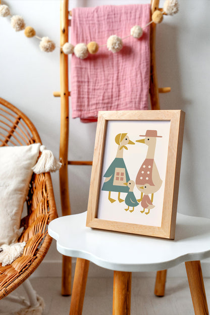 Duck Family Poster - Country Farmhouse Wall Art