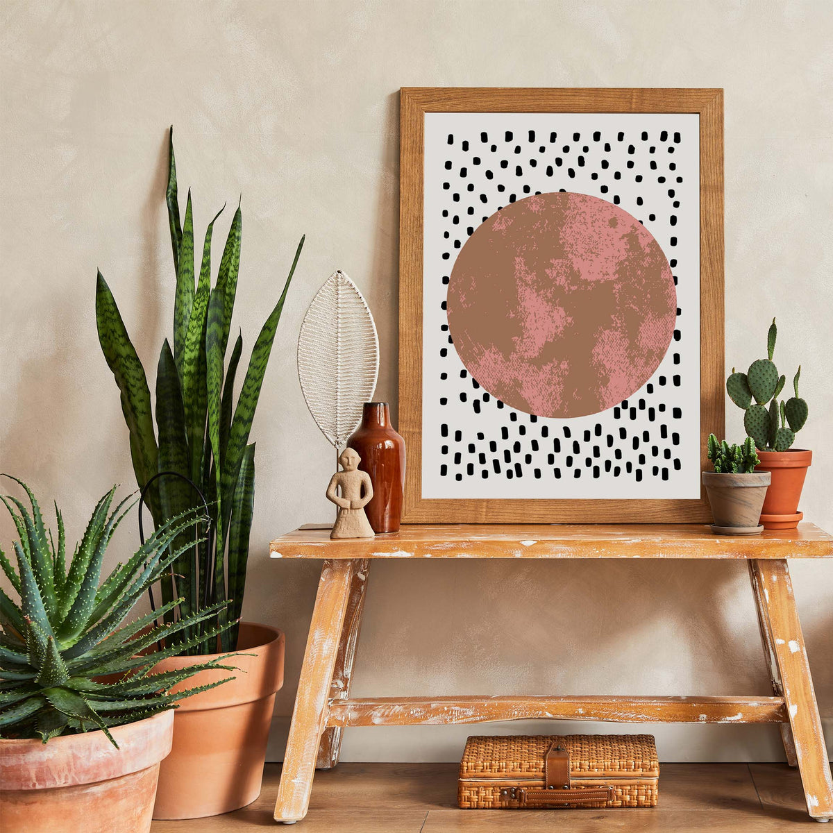 Abstract Earthy Circle Wall Print