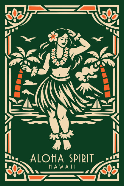 Aloha Spirit Hawaii Hula Dancer Poster