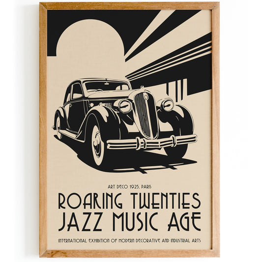 Art Deco 1925 Paris Vintage Car Poster