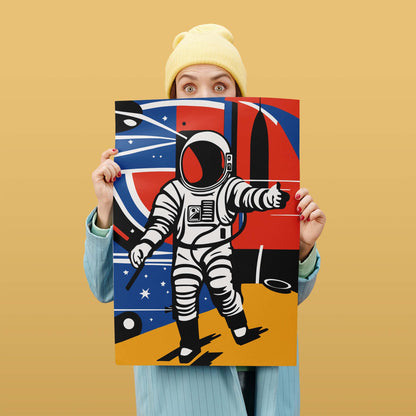 Astronaut Space Exploration Retro Wall Art