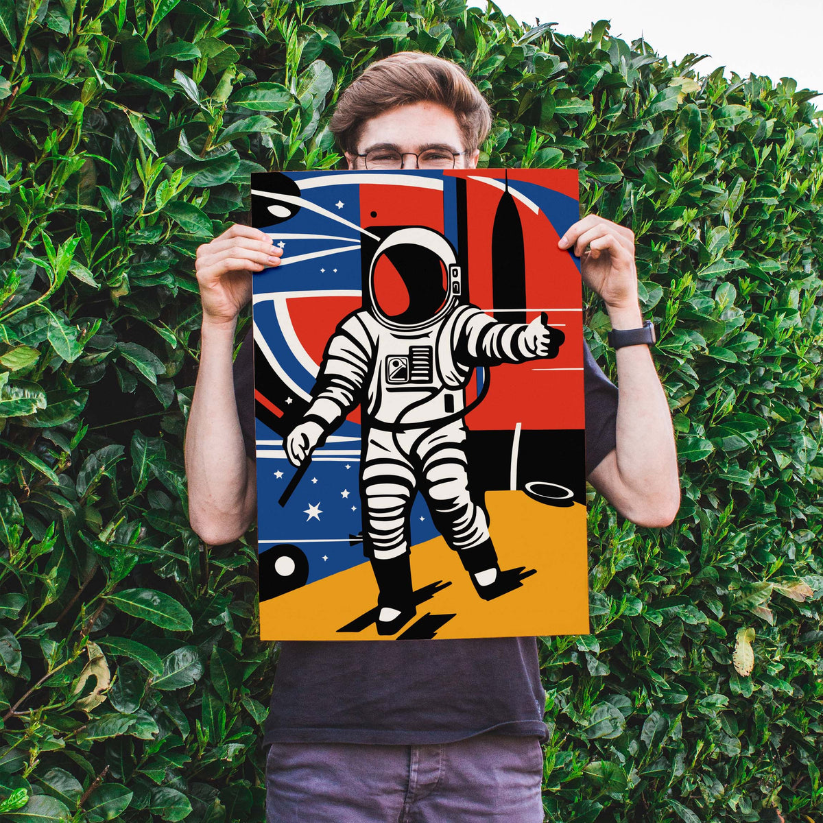 Astronaut Space Exploration Retro Wall Art
