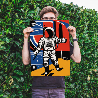 Astronaut Space Exploration Retro Wall Art