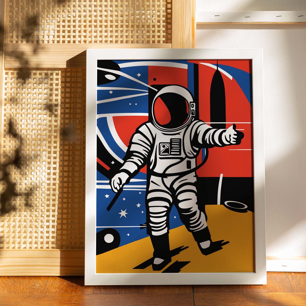 Astronaut Space Exploration Retro Wall Art