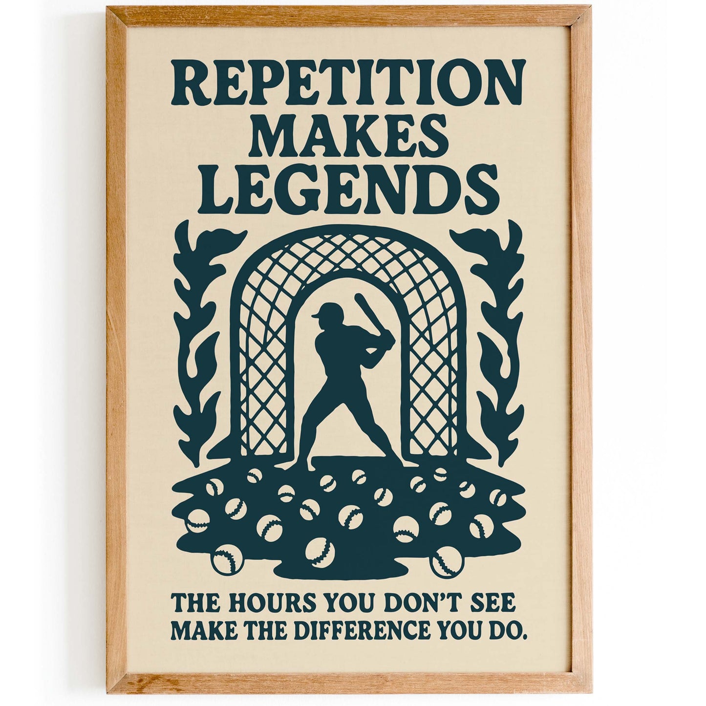 Baseball Motivation Wall Art Print