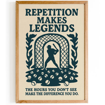 Baseball Motivation Wall Art Print