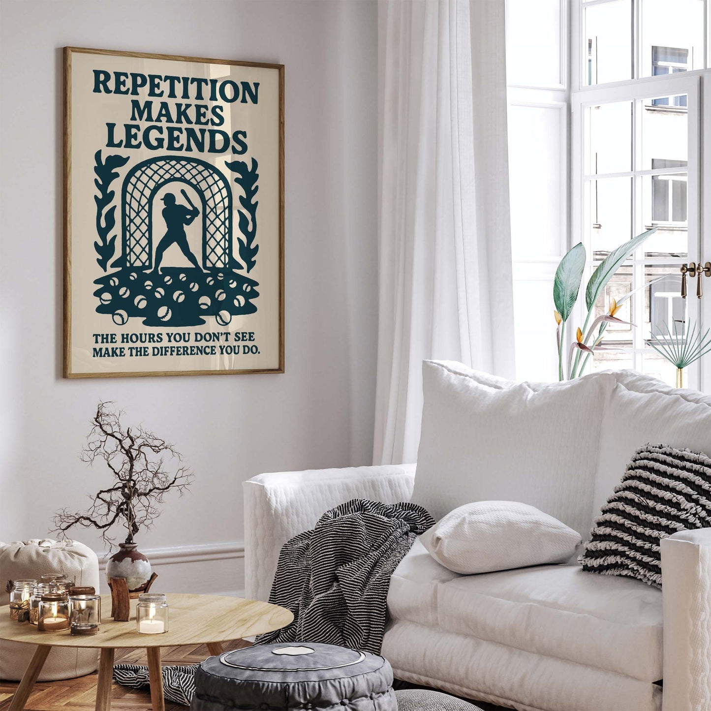 Baseball Motivation Wall Art Print