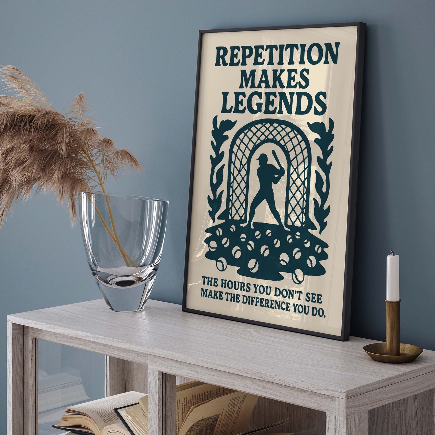 Baseball Motivation Wall Art Print