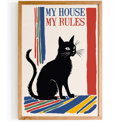 Black Cat Rules Print