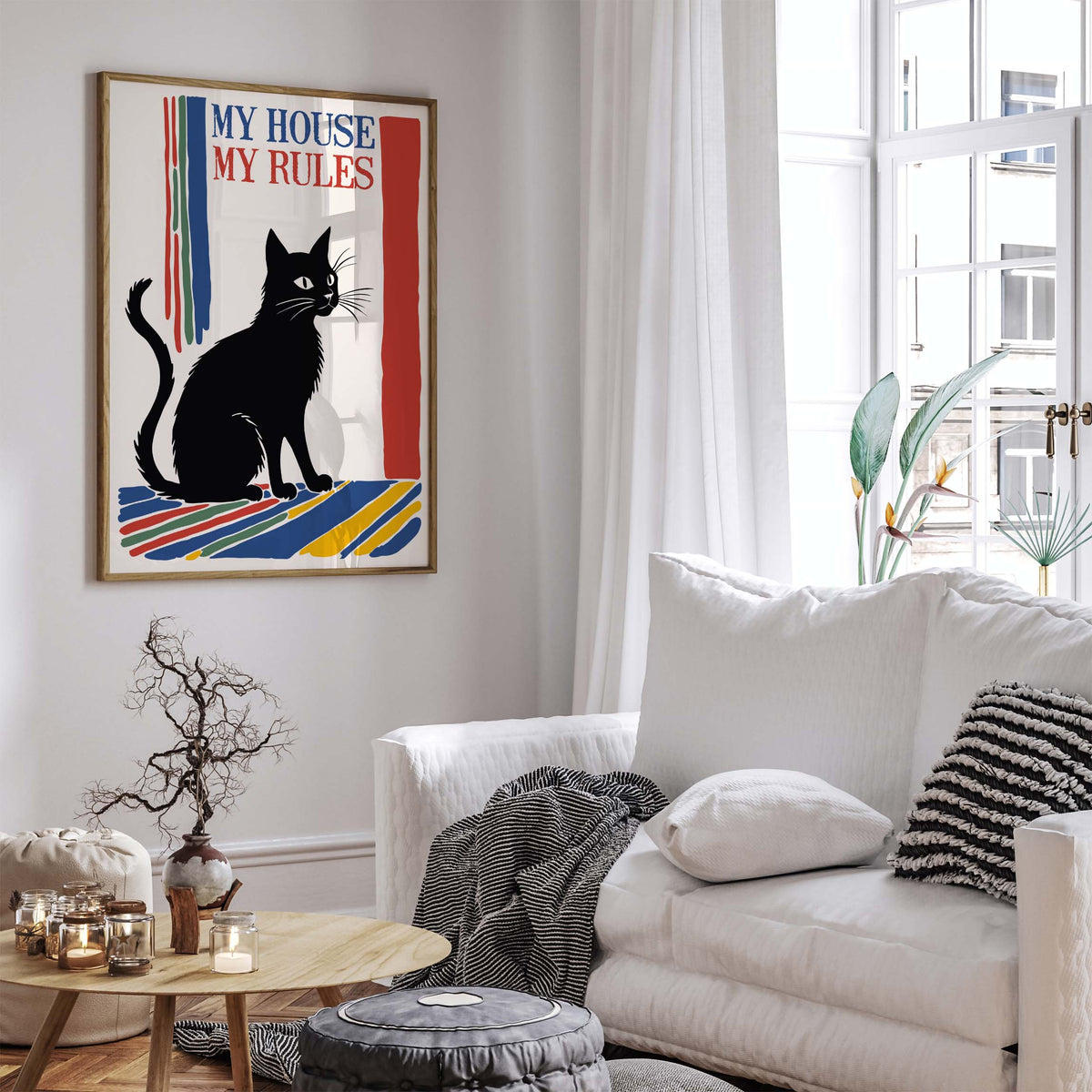 Black Cat Rules Print