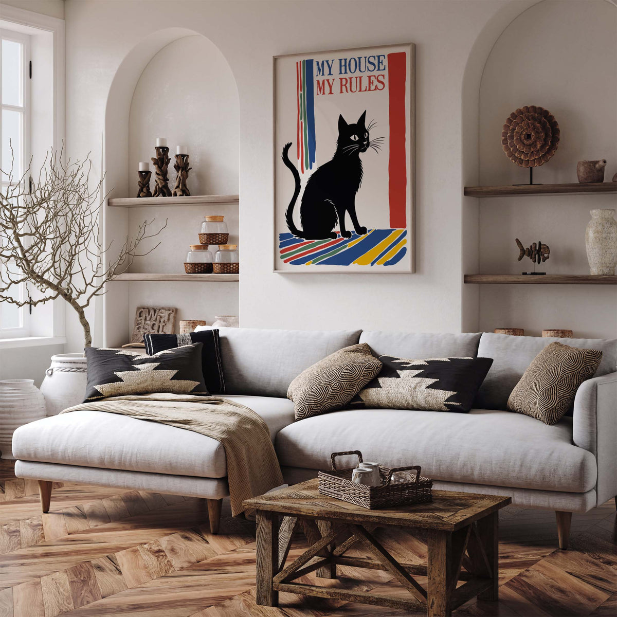 Black Cat Rules Print