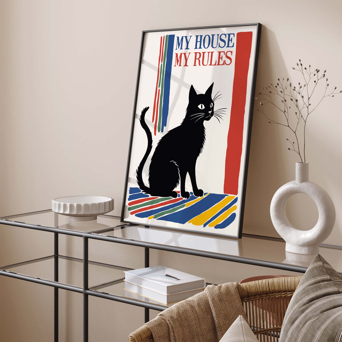 Black Cat Rules Print