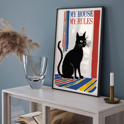 Black Cat Rules Print