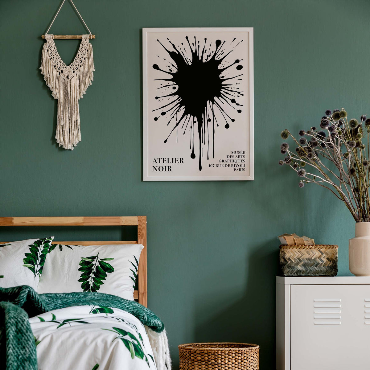 Black Ink Splatter Atelier Poster Print