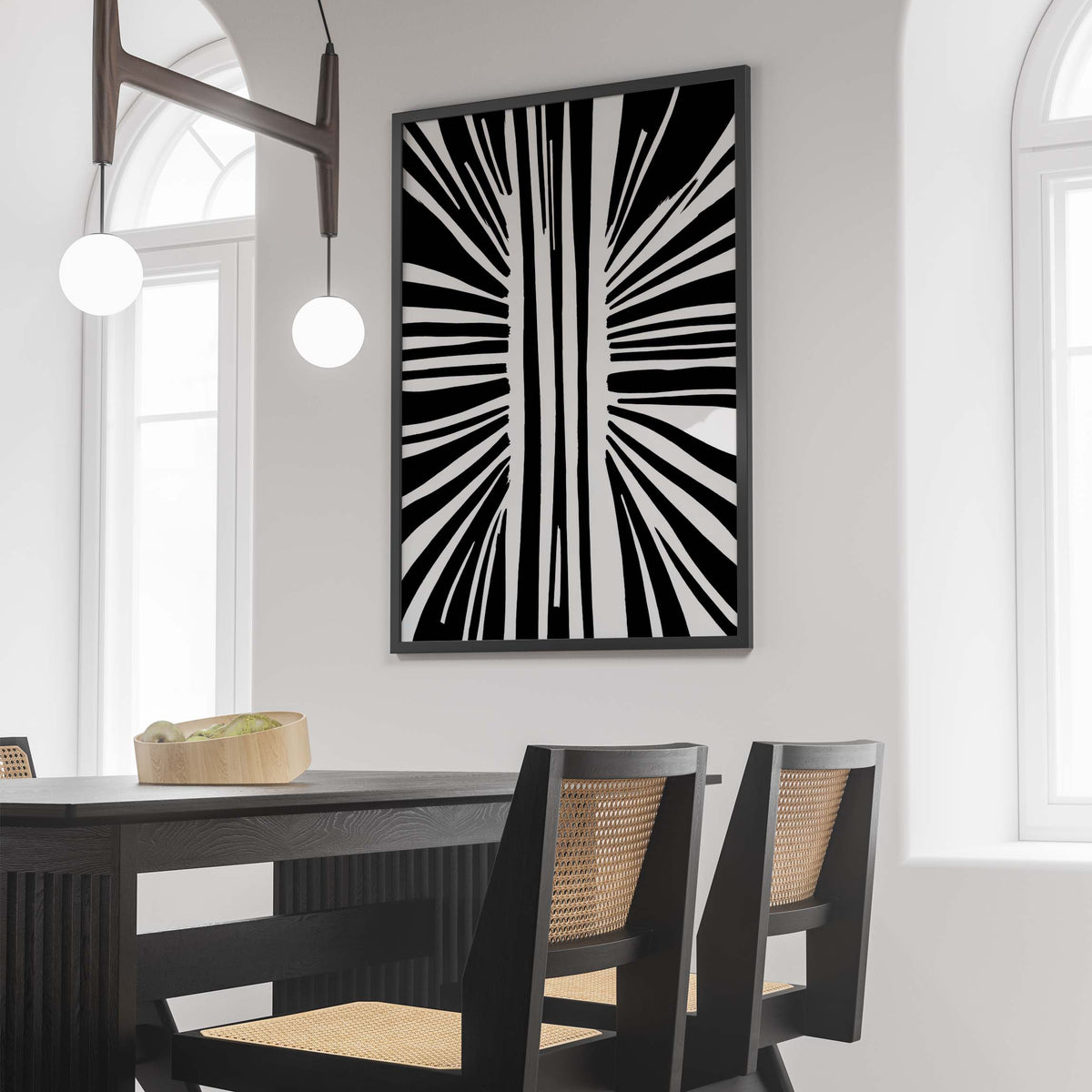 Black White Abstract Wall Art Print