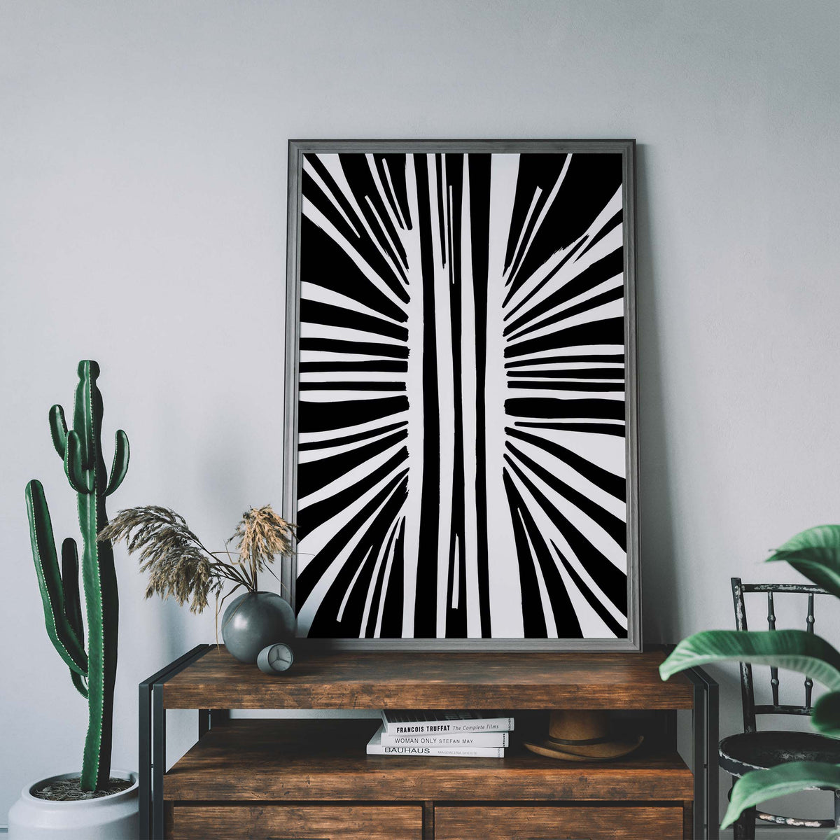 Black White Abstract Wall Art Print