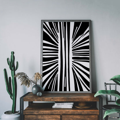 Black White Abstract Wall Art Print