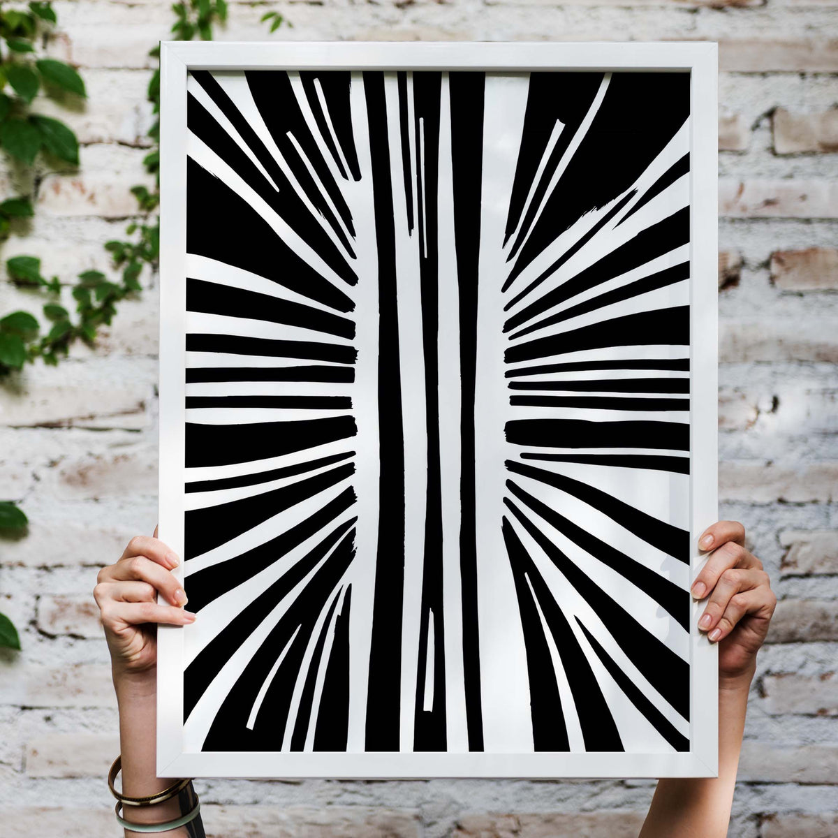 Black White Abstract Wall Art Print