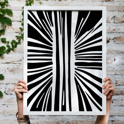 Black White Abstract Wall Art Print
