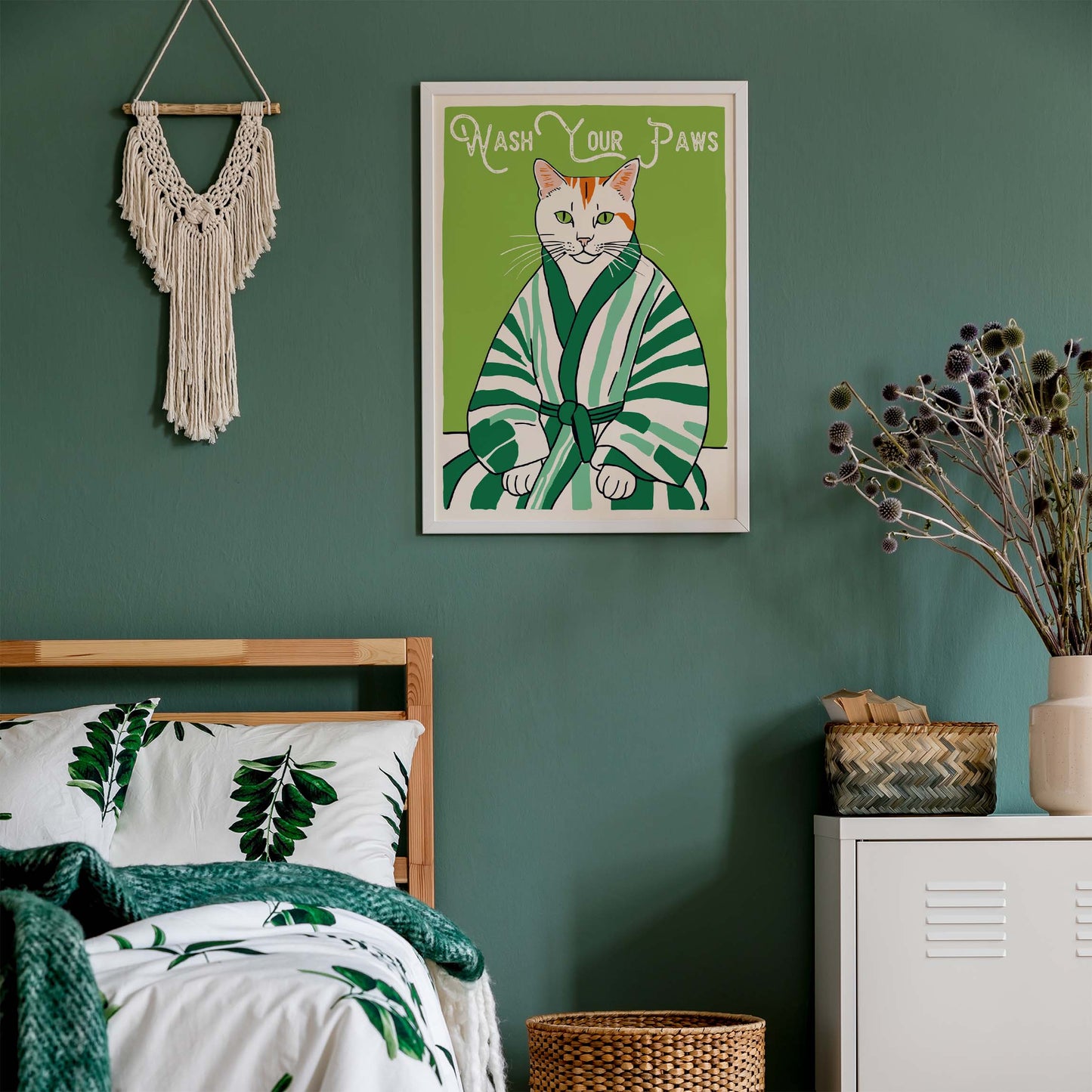 Cat Wash Your Paws Print